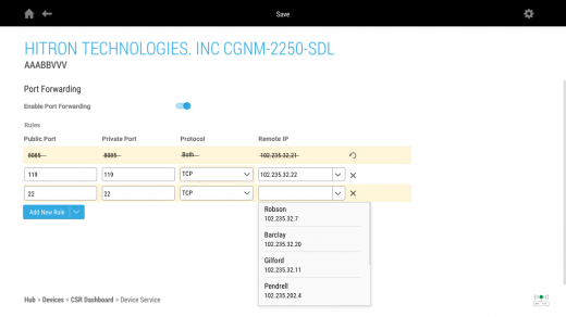 Port Forwarding with Track Changes example image 2